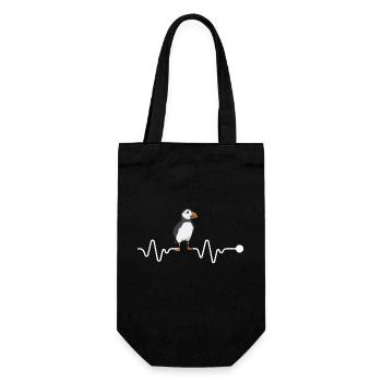 puffin puffin auke birds Lunde - Gift Bag for Bottles - black - Front