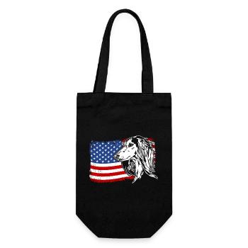 Saluki America Flag Dog Dogs Wilsigns - Gift Bag for Bottles - black - Front