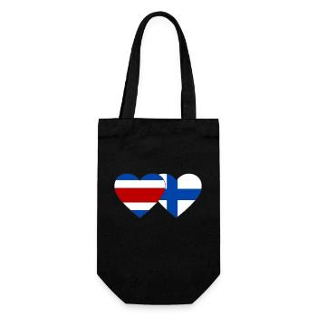 Costa Rica Finlande Flag Heart - Sac à bouteille - noir - Devant