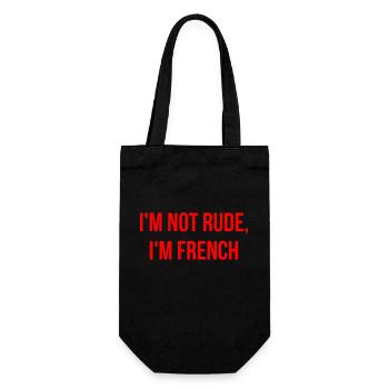 I'm not rude, I'm French, - Gift Bag for Bottles - black - Front