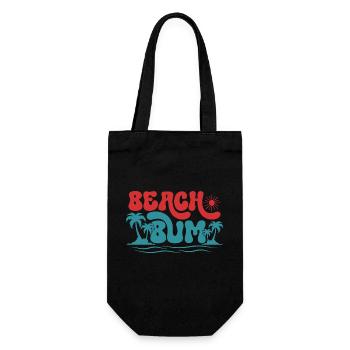 Beach Bum, Summer Sun Holiday Beach Palm Trees Sea - Gift Bag for Bottles - black - Front