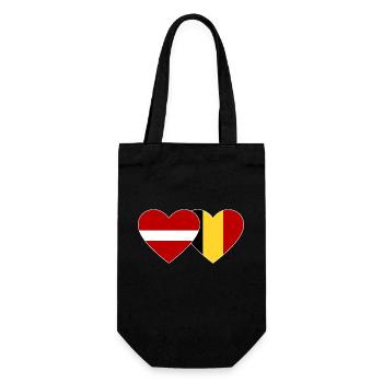 Latvia Belgium Flag Heart - Gift Bag for Bottles - black - Front