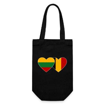 Lituanie Belgique Drapeau Coeur - Sac à bouteille - noir - Devant