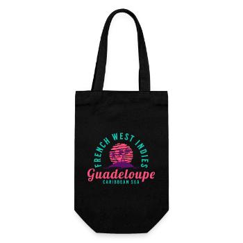 Guadeloupe Französische Karibik - Geschenkbeutel für Flaschen - Schwarz - Vorne