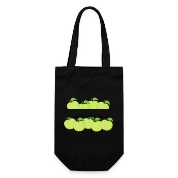 Apples banner with green apple - Gift Bag for Bottles - black - Front