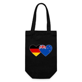 Deutschland Neuseeland Flagge Herz - Geschenkbeutel für Flaschen - Schwarz - Vorne