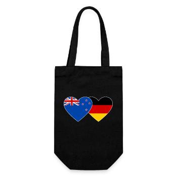 Nouvelle-Zélande Allemagne Flag Heart - Sac à bouteille - noir - Devant