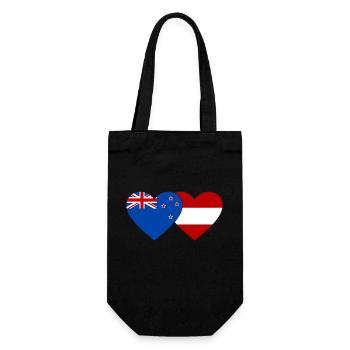 Nouvelle-Zélande Autriche Flag Heart - Sac à bouteille - noir - Devant