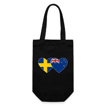 Schweden Neuseeland Flagge Herz - Geschenkbeutel für Flaschen - Schwarz - Vorne