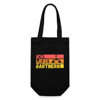 Gartenarbeit Garten Gärtner Hobbygärtner - Geschenkbeutel für Flaschen - Schwarz - Vorne