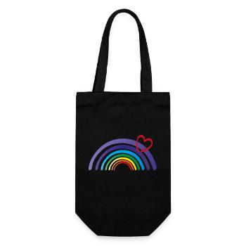 regenbogen mit herz - Geschenkbeutel für Flaschen - Schwarz - Vorne