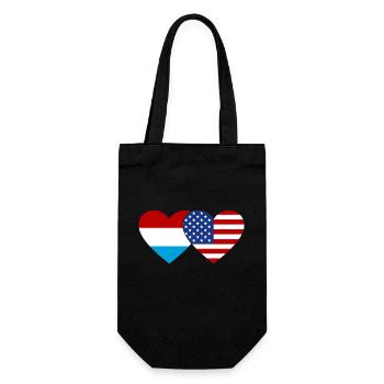 Drapeau du Luxembourg des États-Unis Coeur - Sac à bouteille - noir - Devant