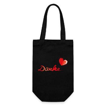 danke herz - Geschenkbeutel für Flaschen - Schwarz - Vorne