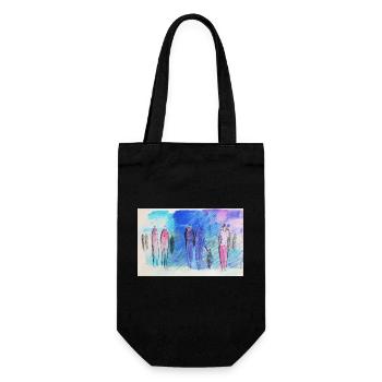 familie, freunde, gemeinschaft - Geschenkbeutel für Flaschen - Schwarz - Vorne