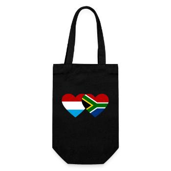 Luxembourg South Africa Flag Heart - Gift Bag for Bottles - black - Front