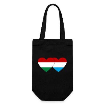 Hungary Luxembourg Flag Heart - Gift Bag for Bottles - black - Front