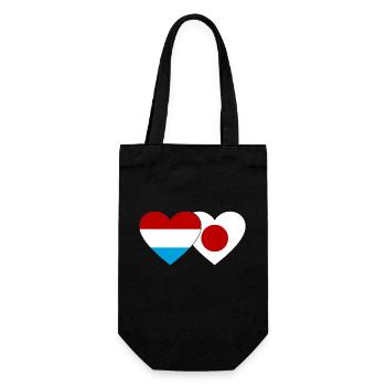Luxembourg Drapeau du Japon Cœur - Sac à bouteille - noir - Devant