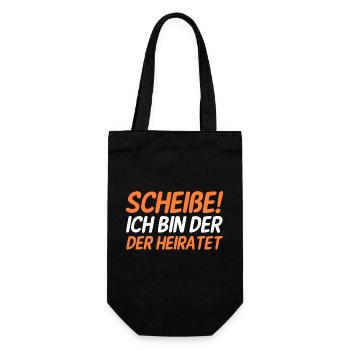 Bräutigam Hochzeit Heiraten Junggesellenabschied - Geschenkbeutel für Flaschen - Schwarz - Vorne
