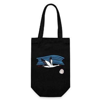 Storch - Geschenkbeutel für Flaschen - Schwarz - Vorne