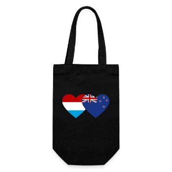 Luxemburg Neuseeland Flagge Herz - Geschenkbeutel für Flaschen - Schwarz - Vorne