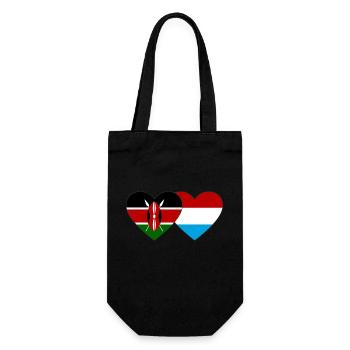 Kenya Luxembourg Flag Heart - Sac à bouteille - noir - Devant