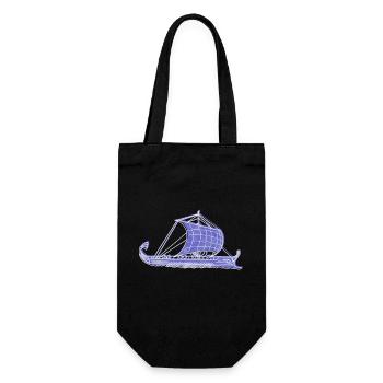 "Argo", Boho Line Art Design, Series "Greece" - Gift Bag for Bottles - black - Front