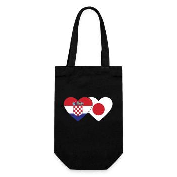 Croatia Japan Flag Heart - Gift Bag for Bottles - black - Front