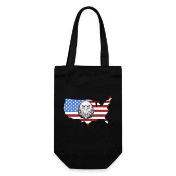 American Pride - A Patriotic Map with the Eagle - Gift Bag for Bottles - black - Front