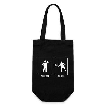 Your Son - My Son - Tennis Illustration - Gift Bag for Bottles - black - Front