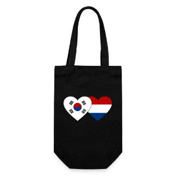 South Korea Holland Flag Heart - Gift Bag for Bottles - black - Front