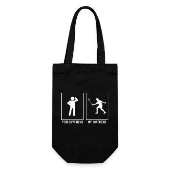 Dein Freund - Mein Freund - Tennisspieler - Geschenkbeutel für Flaschen - Schwarz - Vorne