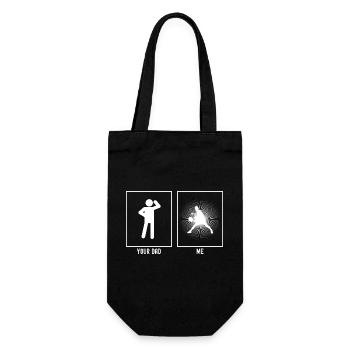 Her Father - Me - Extreme Stroke of the Tennis Ball - Gift Bag for Bottles - black - Front