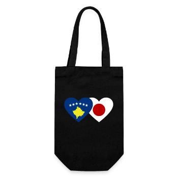 Cœur du drapeau du Japon du Kosovo - Sac à bouteille - noir - Devant