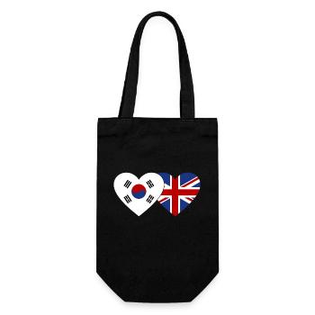 Südkorea Großbritannien Flagge Herz - Geschenkbeutel für Flaschen - Schwarz - Vorne