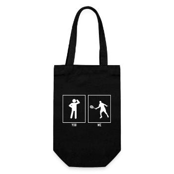 You - Me - Tennis Player Vector - Gift Bag for Bottles - black - Front