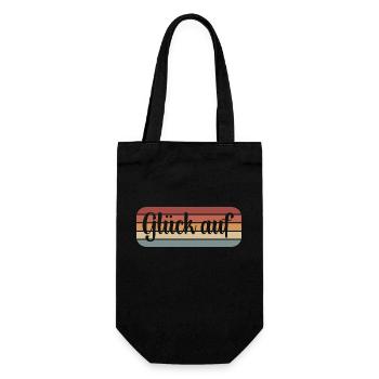 Glück auf Gruß - Geschenkbeutel für Flaschen - Schwarz - Vorne