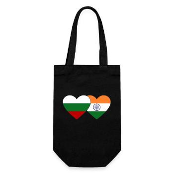 Bulgarie Inde drapeau coeur - Sac à bouteille - noir - Devant