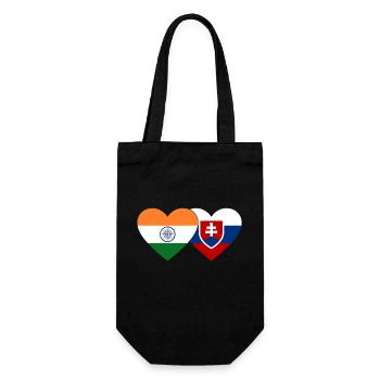 Indien Slowakei Flagge Herz - Geschenkbeutel für Flaschen - Schwarz - Vorne