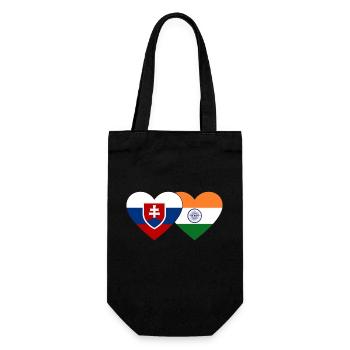 Slowakei Indien Flagge Herz - Geschenkbeutel für Flaschen - Schwarz - Vorne