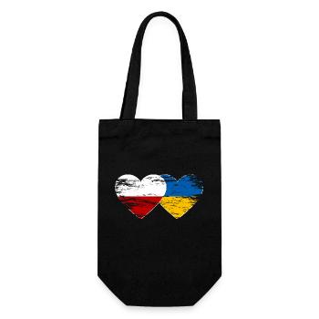 Pologne Ukraine drapeau cœur utilisé - Sac à bouteille - noir - Devant