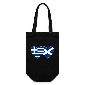 Greece Scotland Flag Heart - Gift Bag for Bottles - black - Front