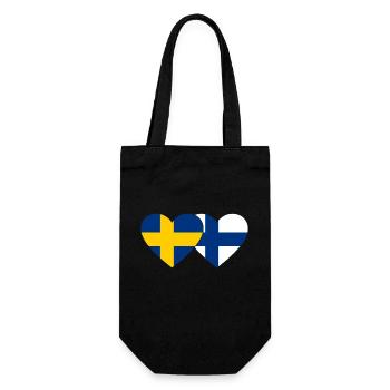 Suède Finlande Drapeau Coeur - Sac à bouteille - noir - Devant