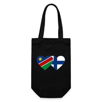 Namibia Finnland Flagge Herz - Geschenkbeutel für Flaschen - Schwarz - Vorne