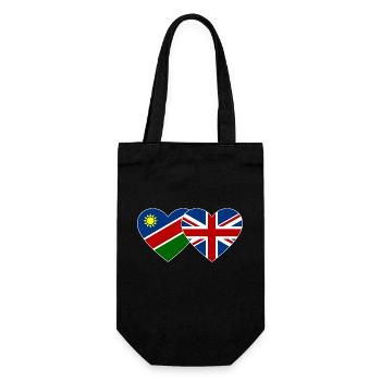 Namibia Great Britain Flag Heart - Gift Bag for Bottles - black - Front