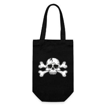 skull with bones - Geschenkbeutel für Flaschen - Schwarz - Vorne