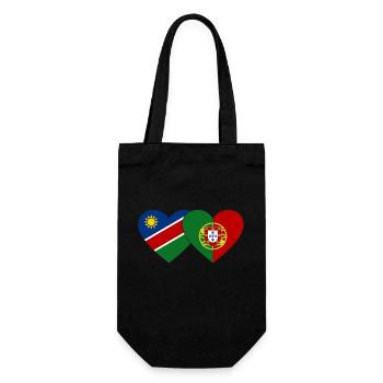 Namibia Portugal Flagge Herz - Geschenkbeutel für Flaschen - Schwarz - Vorne