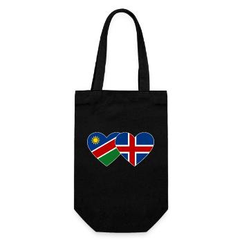 Namibia Island Flagge Herz - Geschenkbeutel für Flaschen - Schwarz - Vorne