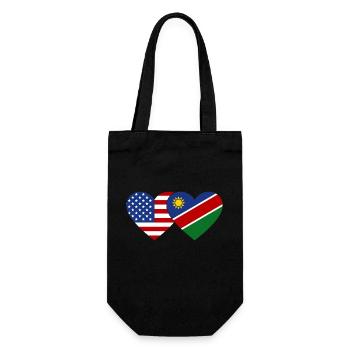 USA Namibia Flagge Herz - Geschenkbeutel für Flaschen - Schwarz - Vorne