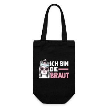 Braut Junggesellenabschied Junggesellinnenabschied - Geschenkbeutel für Flaschen - Schwarz - Vorne