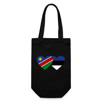 Namibia Estland Flagge Herz - Geschenkbeutel für Flaschen - Schwarz - Vorne